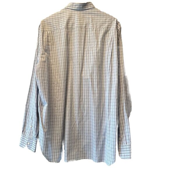 Billy Reid Gray Blue Plaid Roll Tab Sleeve Button Up Cotton Shirt Mens XL - Picture 7 of 11